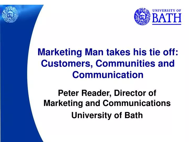 marketing man takes his tie off customers communities and communication