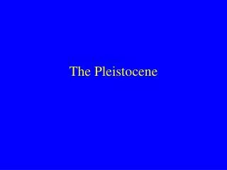 The Pleistocene