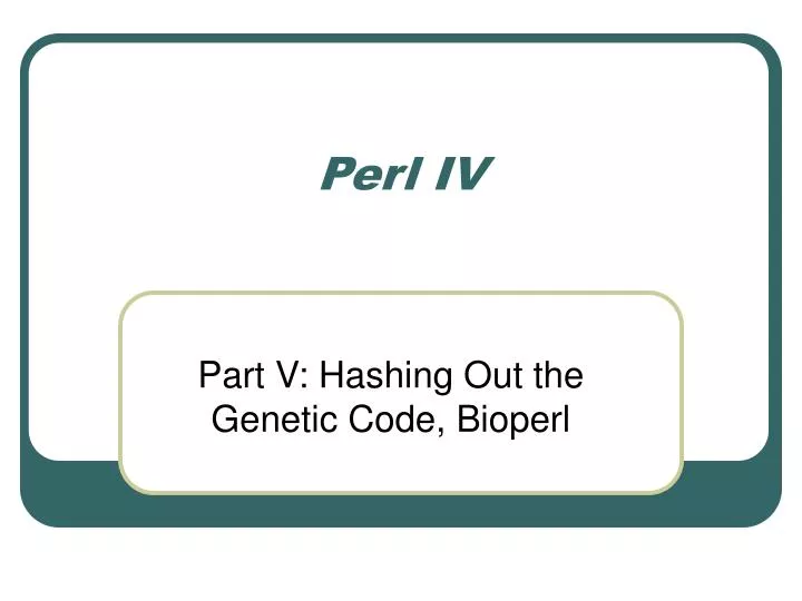 perl iv