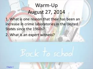 Warm-Up August 27, 2014