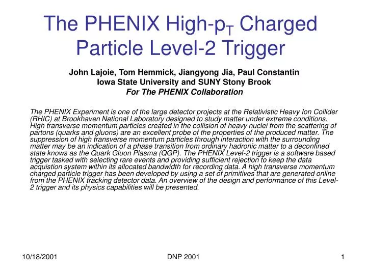 the phenix high p t charged particle level 2 trigger