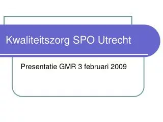 kwaliteitszorg spo utrecht
