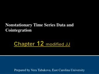 nonstationary time series data and cointegration