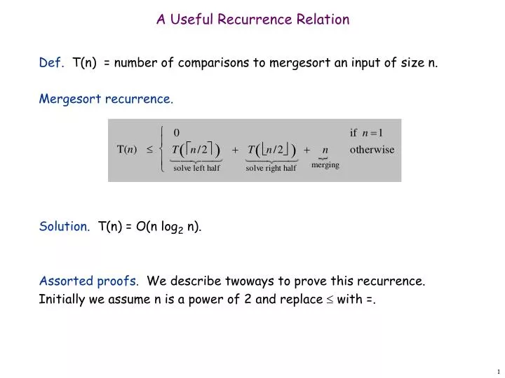 a useful recurrence relation