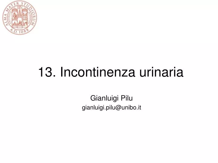 13 incontinenza urinaria
