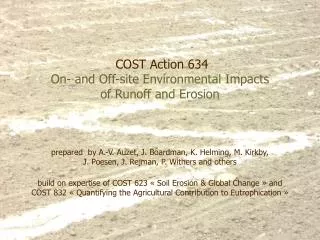 COST Action 634 On- and Off-site Environmental Impacts of Runoff and Erosion
