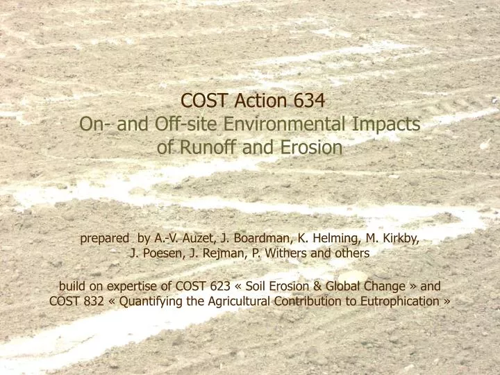 cost action 634 on and off site environmental impacts of runoff and erosion
