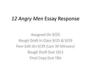 12 Angry Men Essay Response