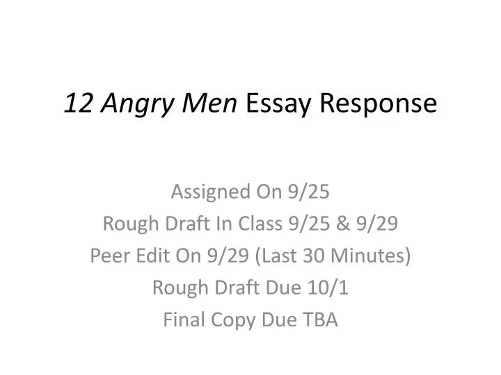 12 angry men essay response