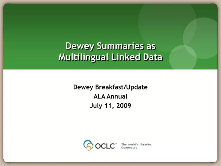dewey summaries as multilingual linked data