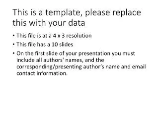 This is a template, please replace this with your data