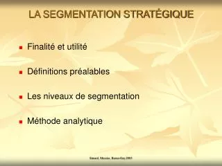 la segmentation strat gique