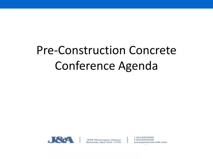 pre construction concrete conference agenda