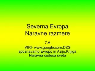 severna evropa naravne razmere