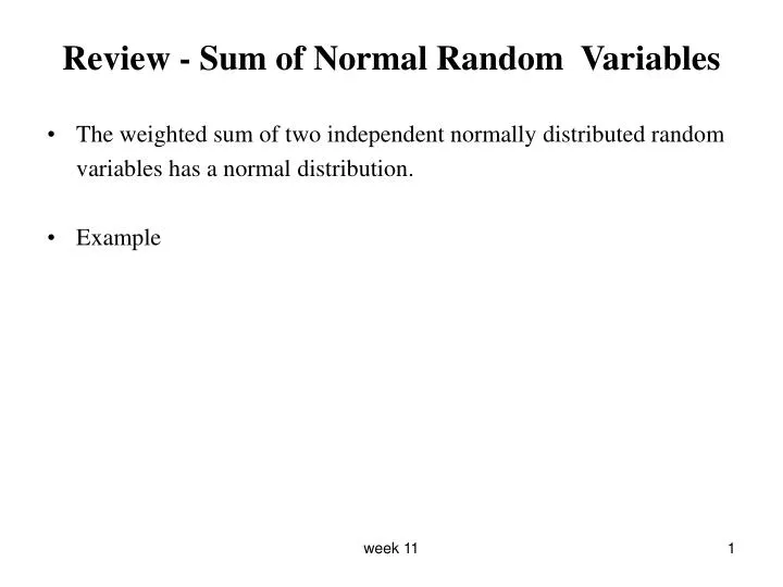 review sum of normal random variables