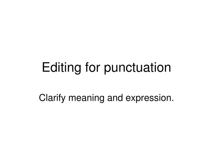 editing for punctuation