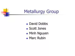 Metallurgy Group