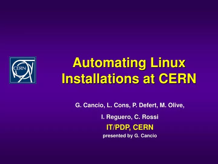 automating linux installations at cern