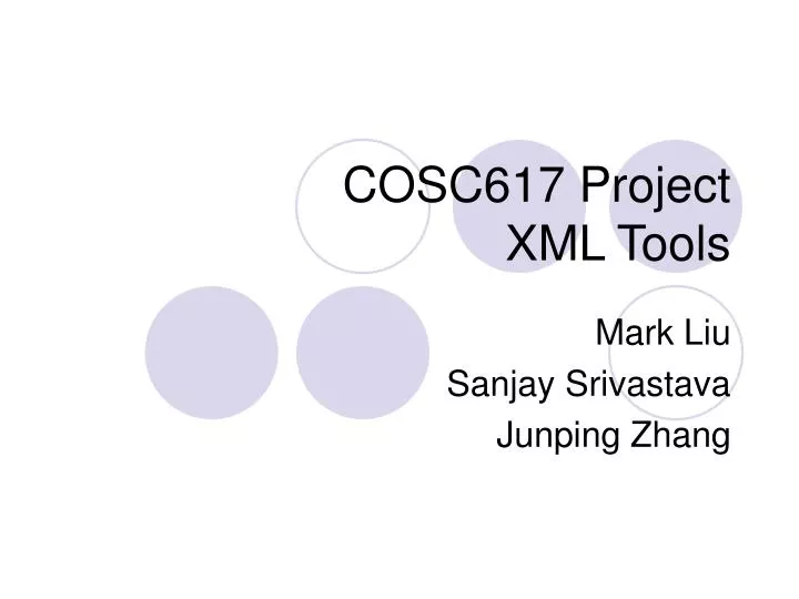 cosc617 project xml tools