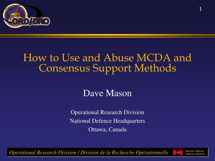 how to use and abuse mcda and consensus support methods
