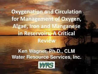 For complete details, see OXYGENATION AND CIRCULATION TO AID WATER SUPPLY RESERVOIR MANAGEMENT