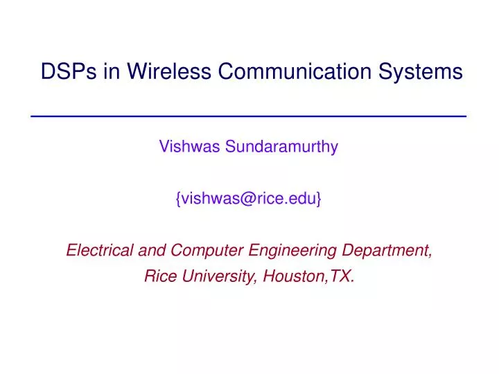 dsps in wireless communication systems
