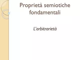 propriet semiotiche fondamentali