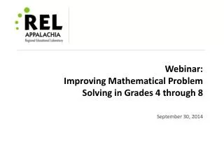 Webinar: Improving Mathematical Problem Solving in Grades 4 through 8