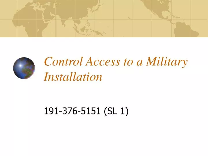 control access to a military installation