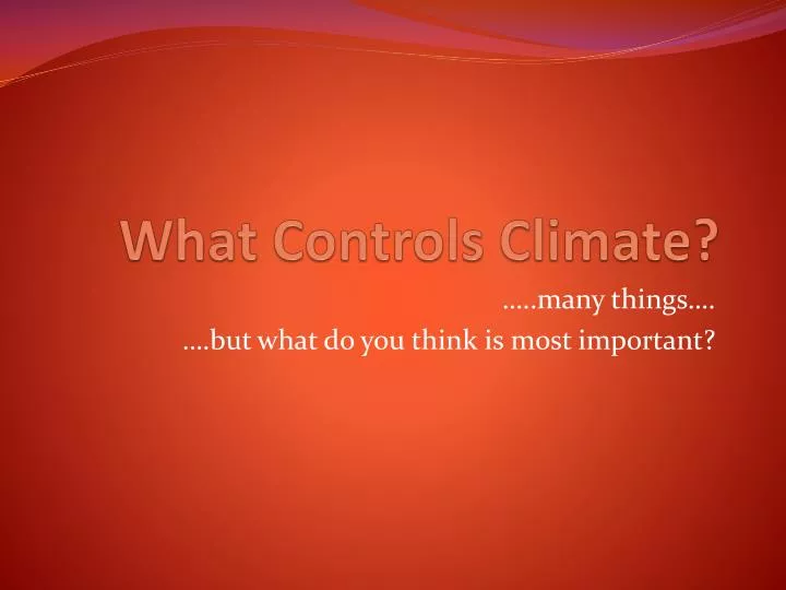 what controls climate