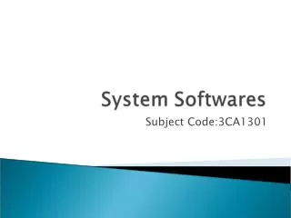 Subject Code:3CA1301