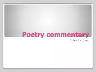 Poetry commentary