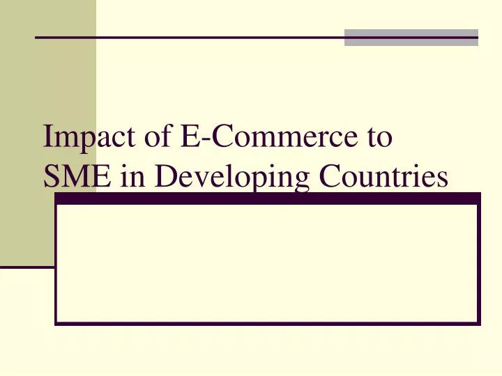 impact of e commerce to sme in developing countries