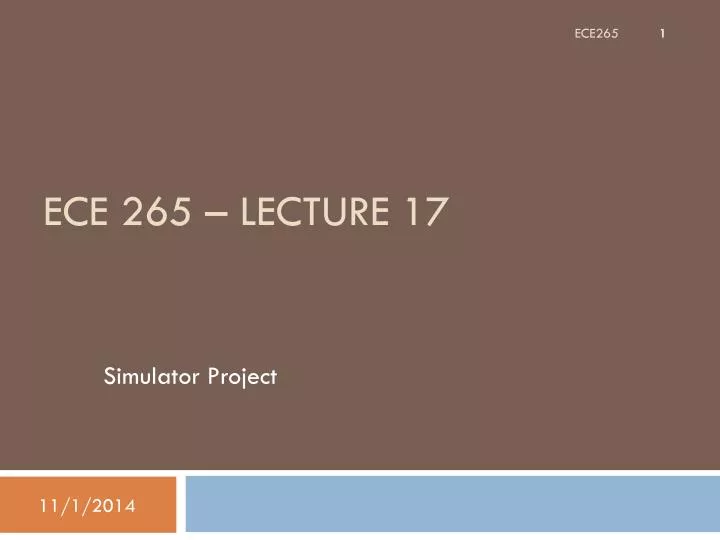 ece 265 lecture 17