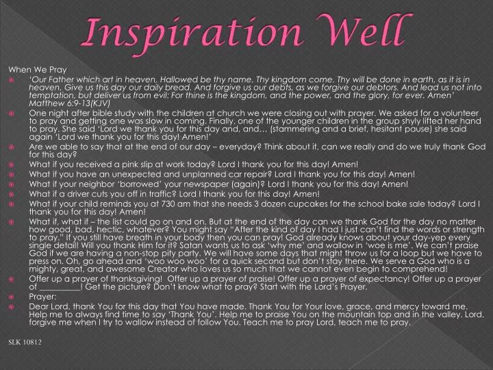 inspiration well