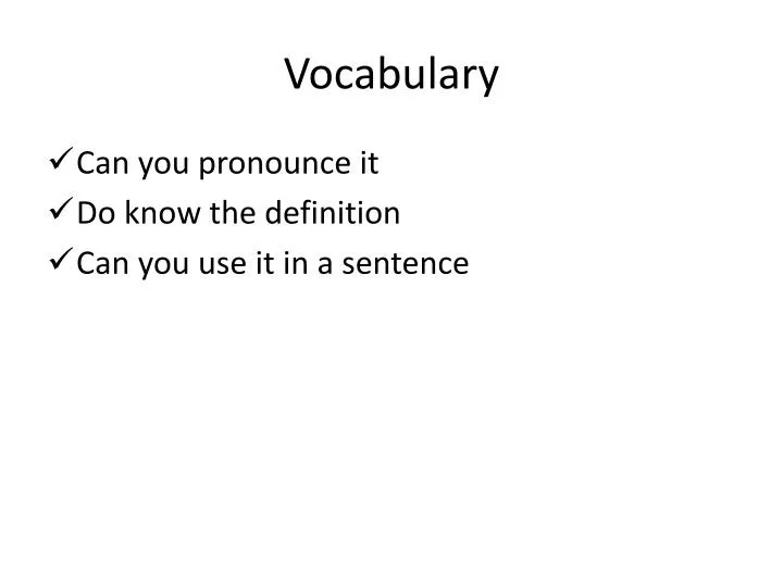 vocabulary