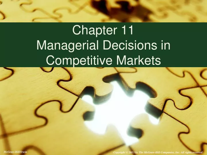 chapter 11 managerial decisions in competitive markets
