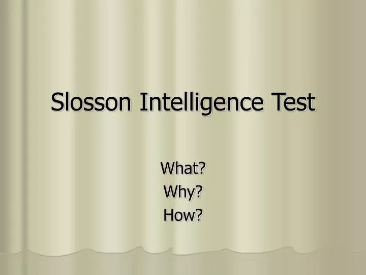 slosson intelligence test