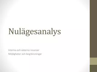 nul gesanalys
