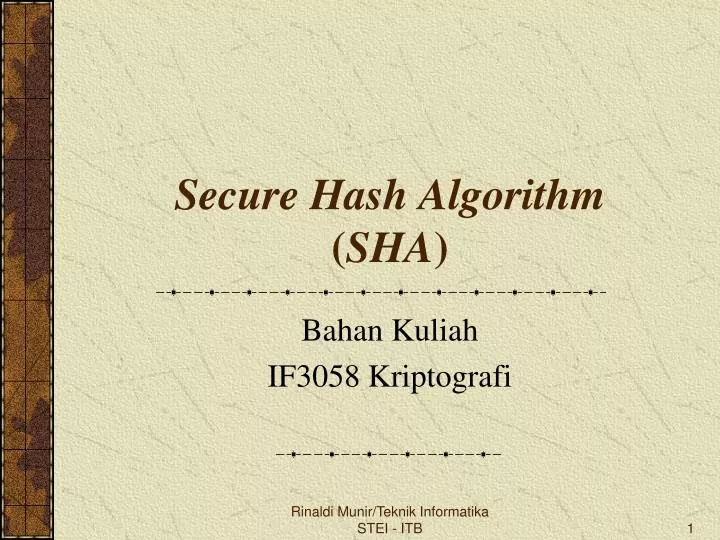 secure hash algorithm sha