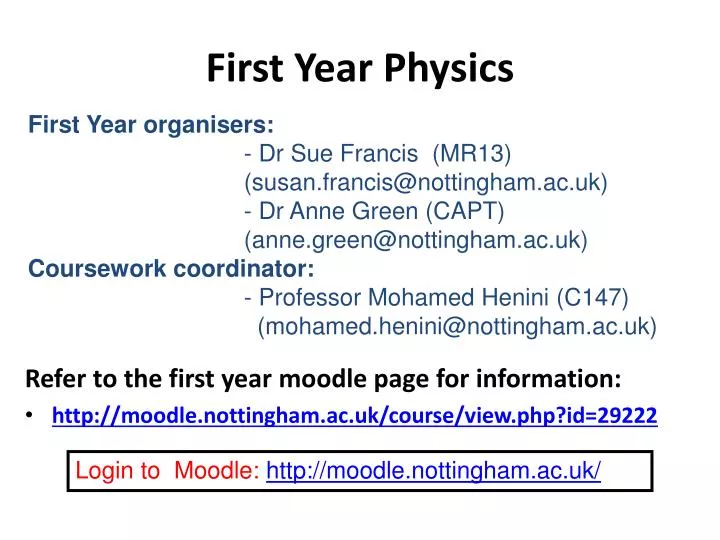 first year physics