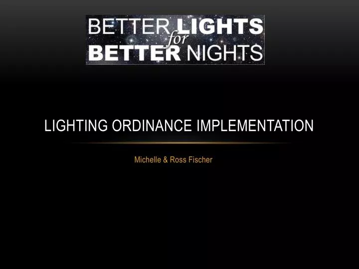 lighting ordinance implementation