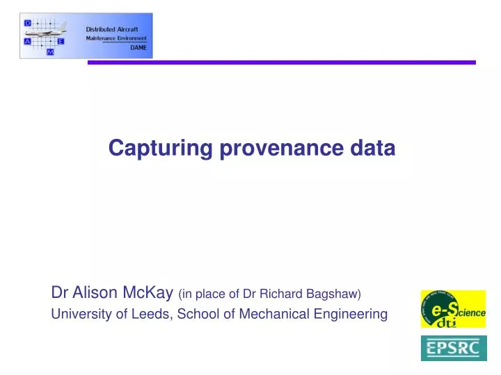 capturing provenance data
