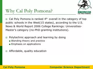 Why Cal Poly Pomona?