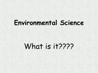 Environmental Science