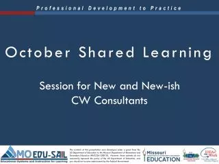 October Shared Learning