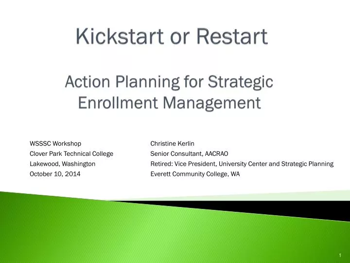 kickstart or restart action planning for strategic enrollment management
