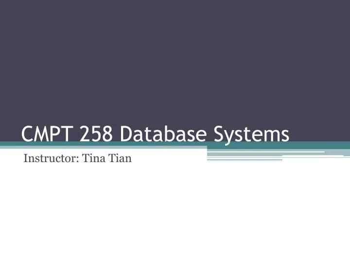 cmpt 258 database systems