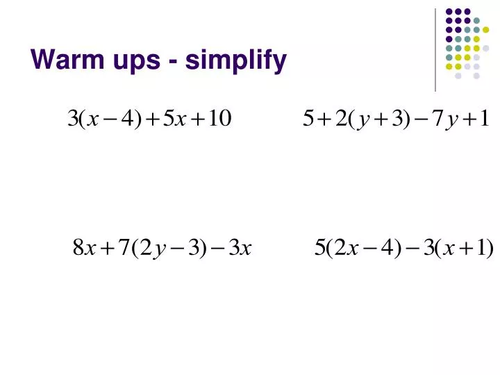 warm ups simplify