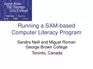 Running a SAM-based Computer Literacy Program